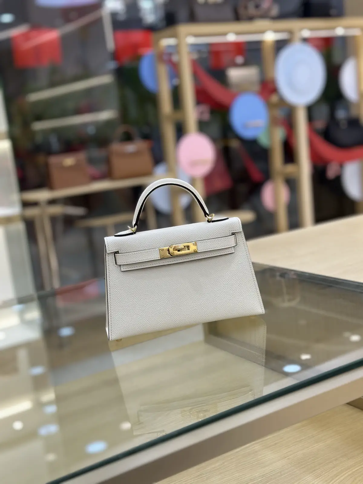 Hermès Cream White Mini Top Handle Bag image 1