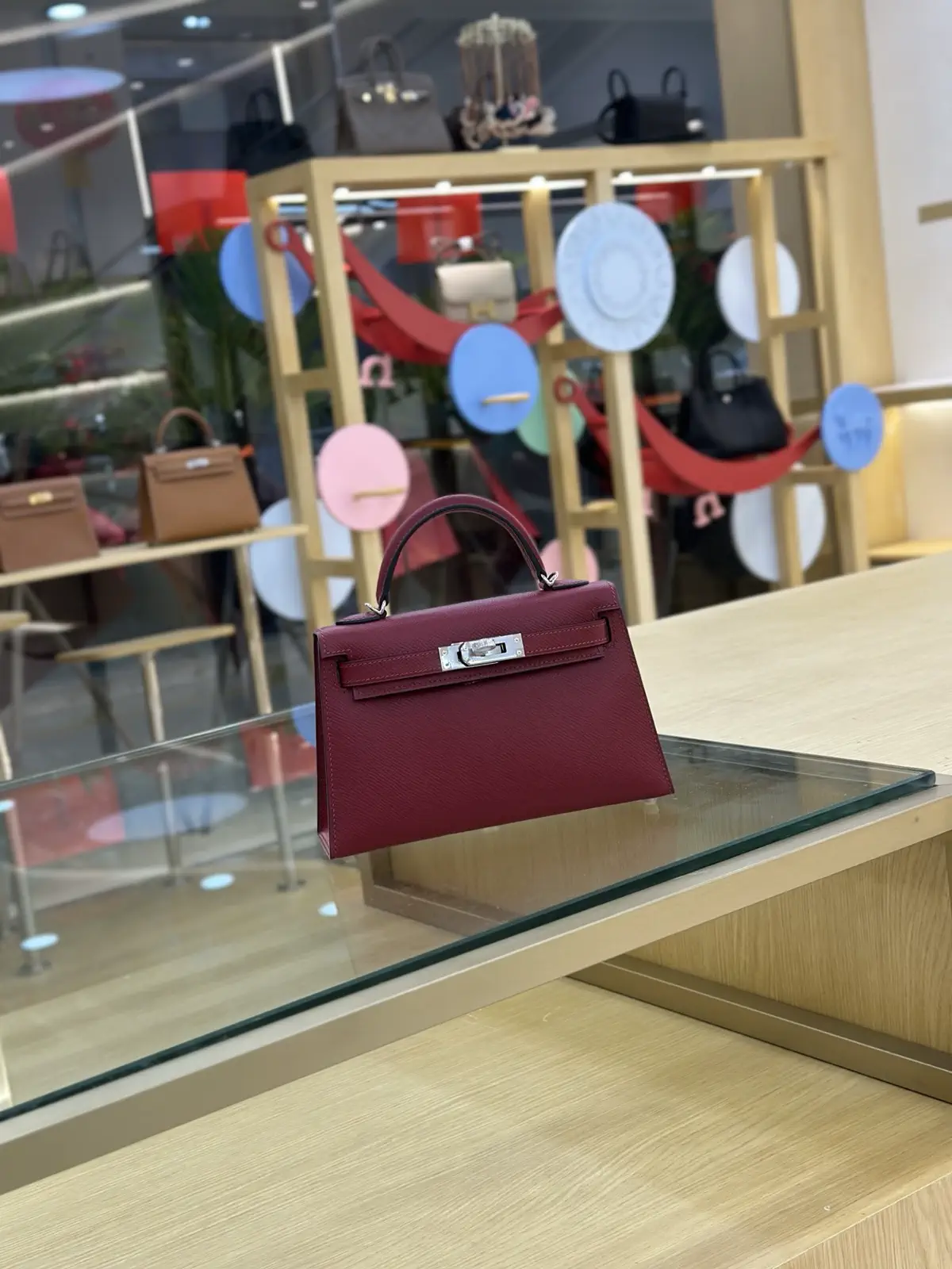 Hermès Burgundy Mini Top Handle Bag image 1