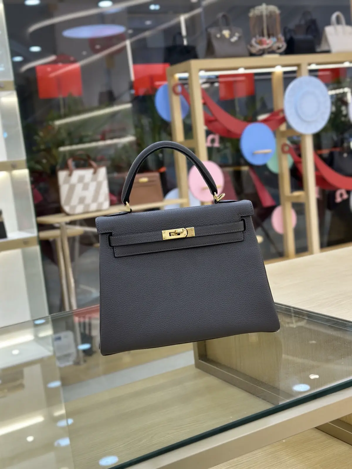 Hermès Dark Gray Top Handle Bag image 1