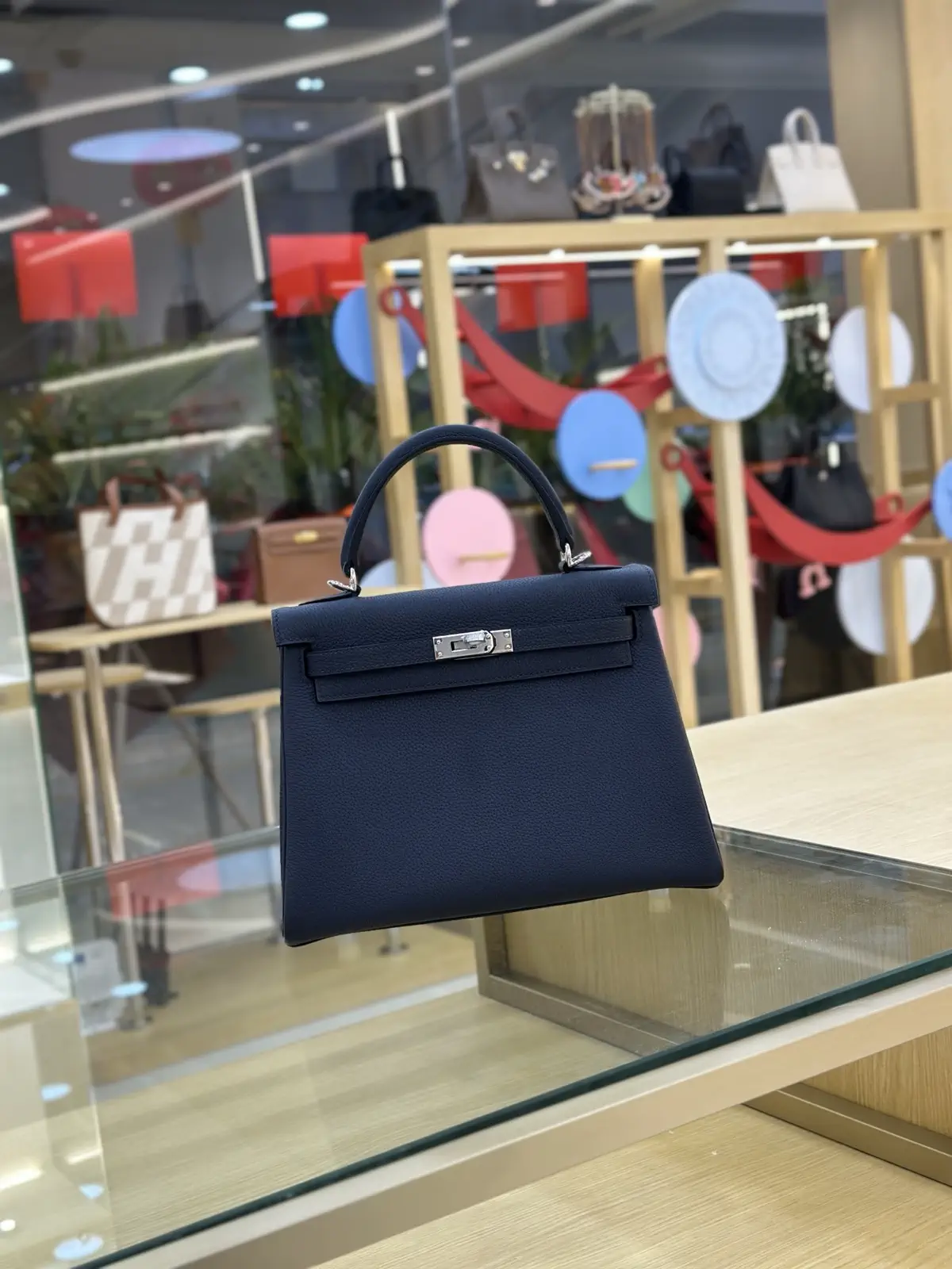 Hermès Navy Blue Top Handle Bag image 1