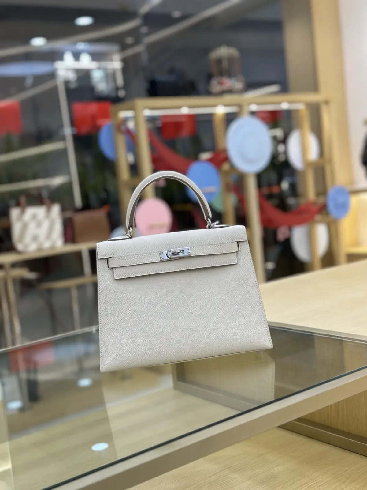 Hermès Light Gray Top Handle Bag image 1