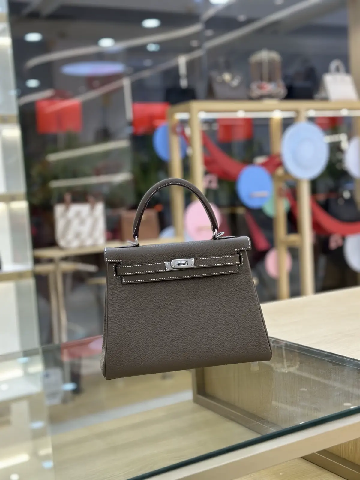 Hermès Taupe Top Handle Bag image 1