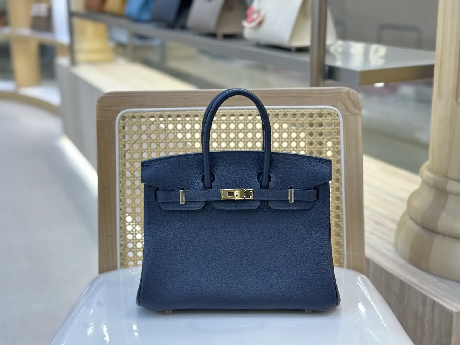 Hermès Dark Blue Top Handle Bag image 1
