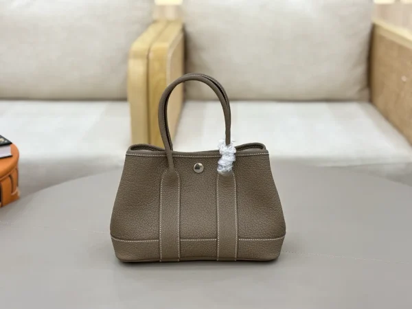 Hermès Taupe Leather Top Handle Bag image 1