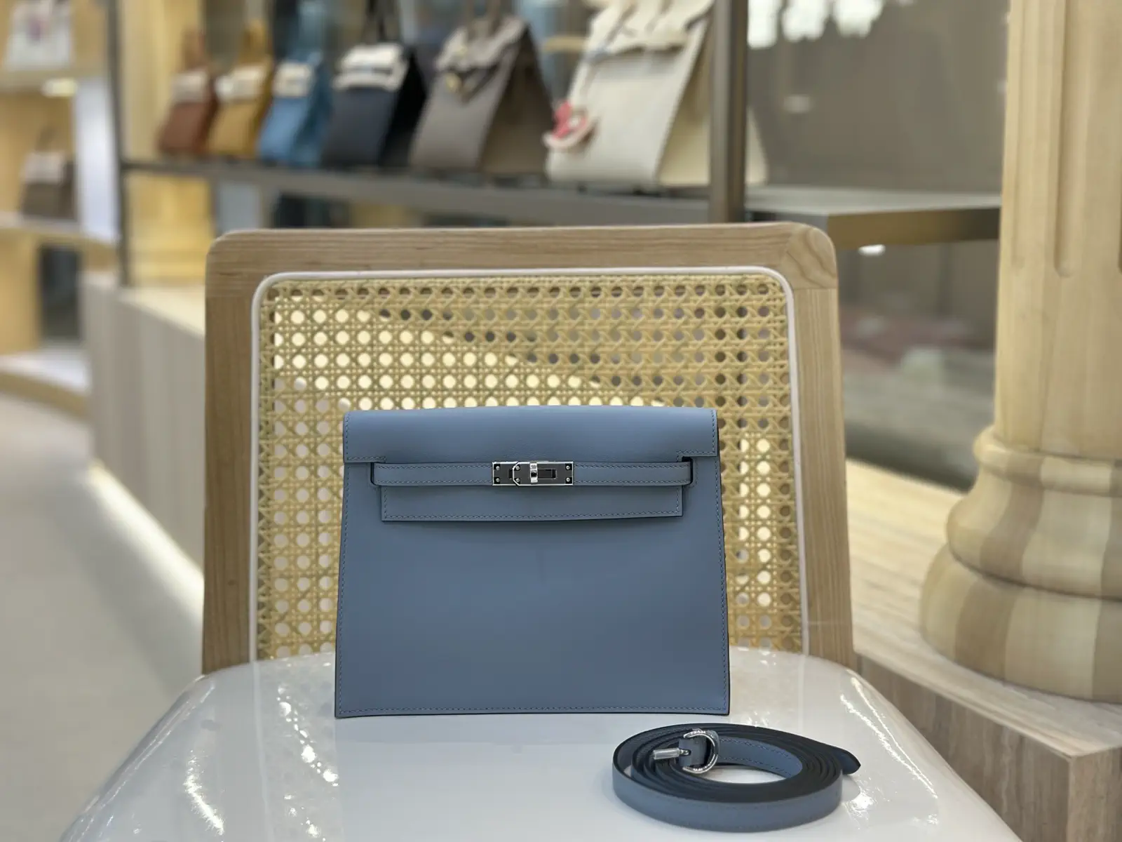 Hermès Light Blue Kelly Danse Bag image 1