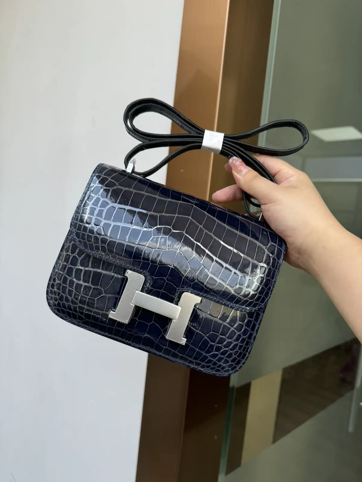 Hermès Crocodile Pattern Constance Shoulder Bag image 1