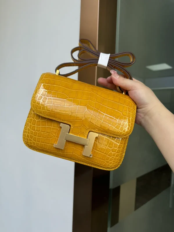 Hermès Amber Yellow Crocodile Constance Bag image 1