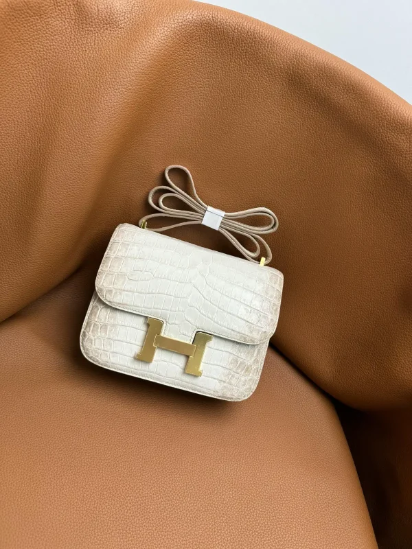 Hermès Crocodile Embossed Constance Shoulder Bag image 1