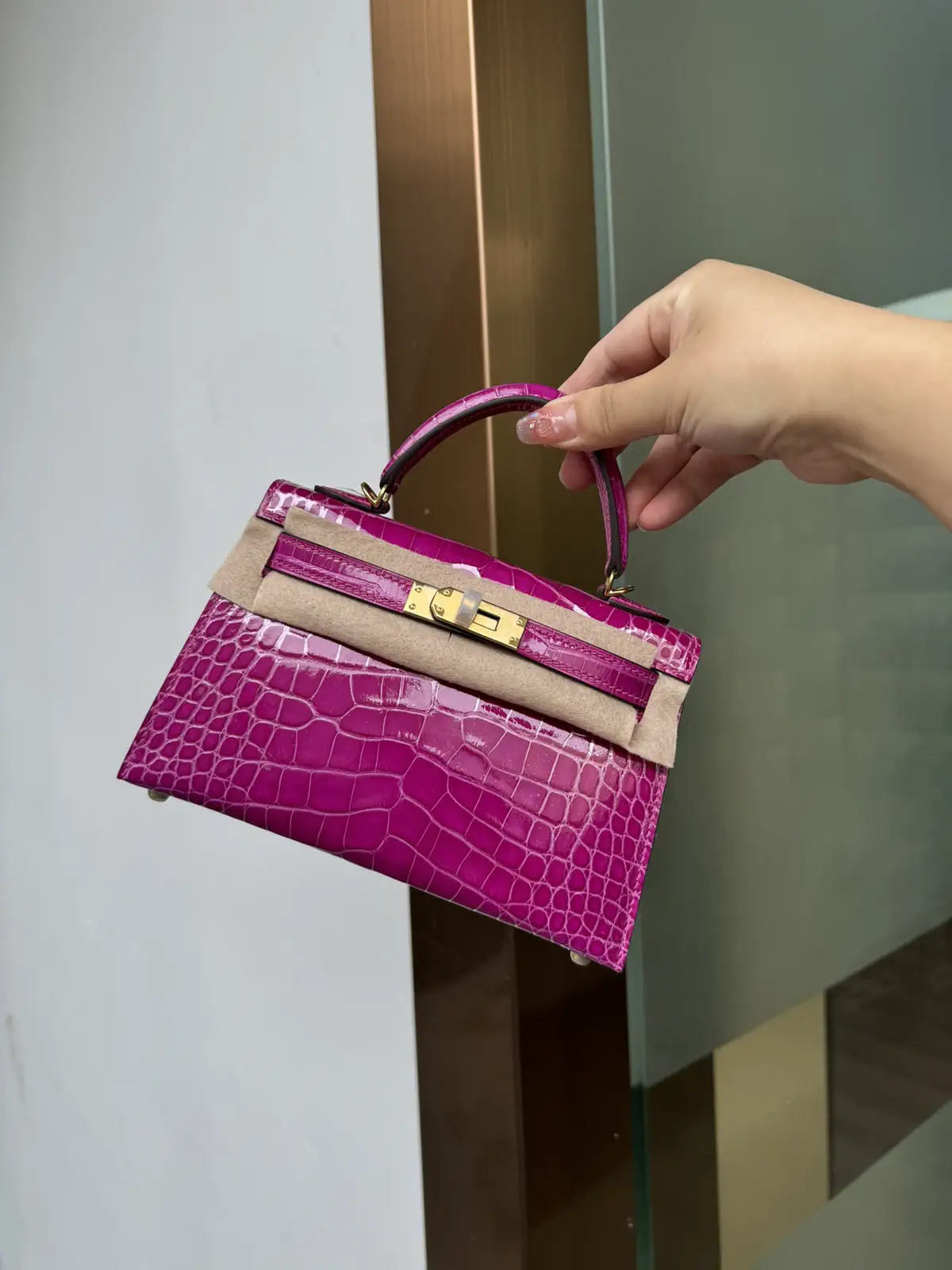 Hermès Crocodile Embossed Mini Top Handle Bag image 1
