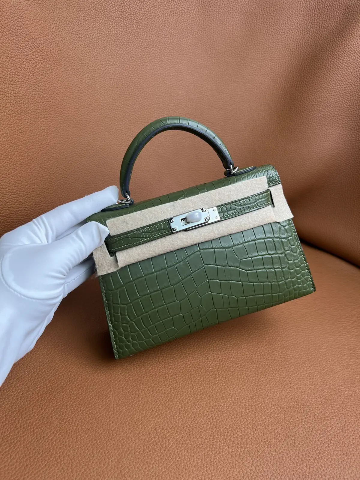 Hermès Mini Kelly II Matte Crocodile Top Handle Bag image 1
