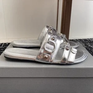 Silver Studded Slide Sandals image 1