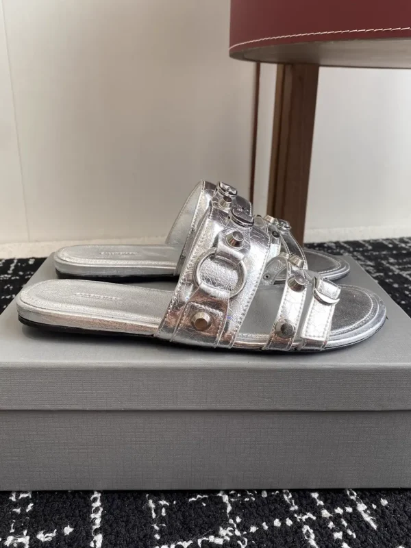 Silver Studded Slide Sandals image 1