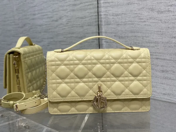Dior Quilted Top Handle Bag with Chain Strap image 1