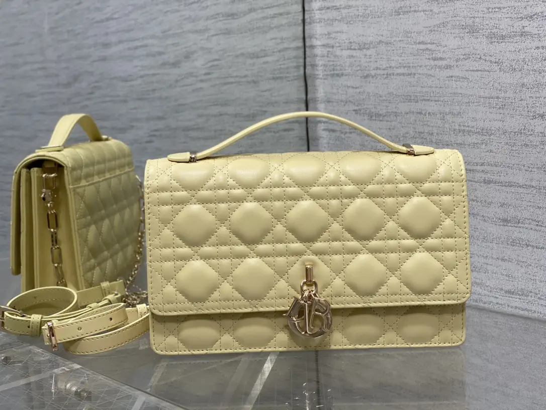 Dior Quilted Top Handle Bag with Chain Strap image 1