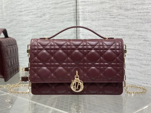 Dior Quilted Top Handle Bag with Chain Strap image 1