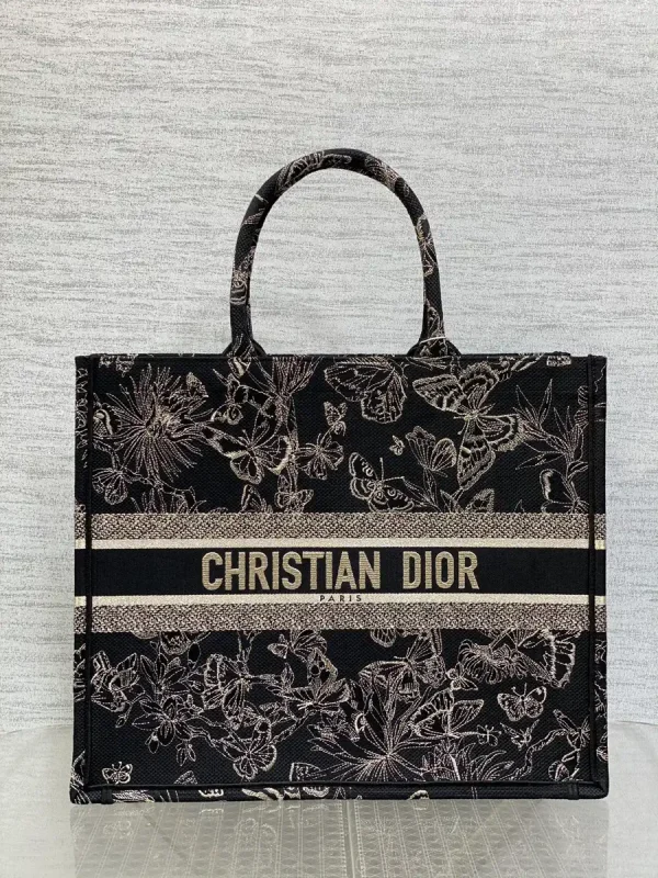 Dior Butterfly Embroidered Book Tote Bag image 1