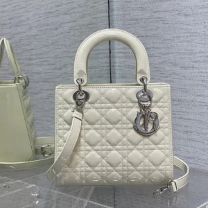 Dior White Quilted Top Handle Bag image 1