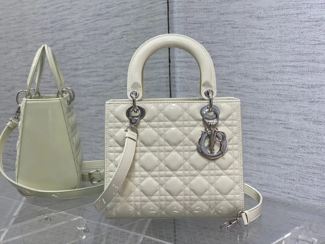 Dior White Quilted Top Handle Bag image 1