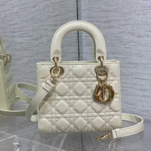 Dior White Quilted Patent Top Handle Bag image 1