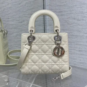 Dior White Quilted Patent Top Handle Bag image 1