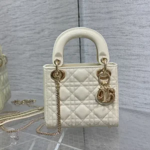 Dior White Quilted Patent Top Handle Bag image 1