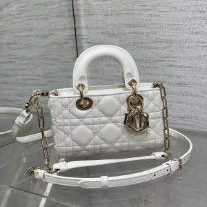 Dior White Quilted D-Joy Top Handle Bag image 1