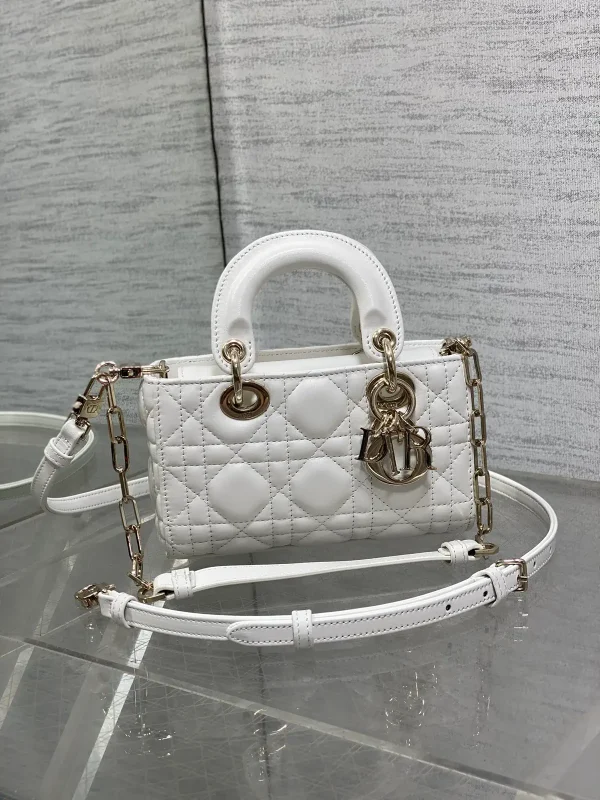 Dior White Quilted D-Joy Top Handle Bag image 1
