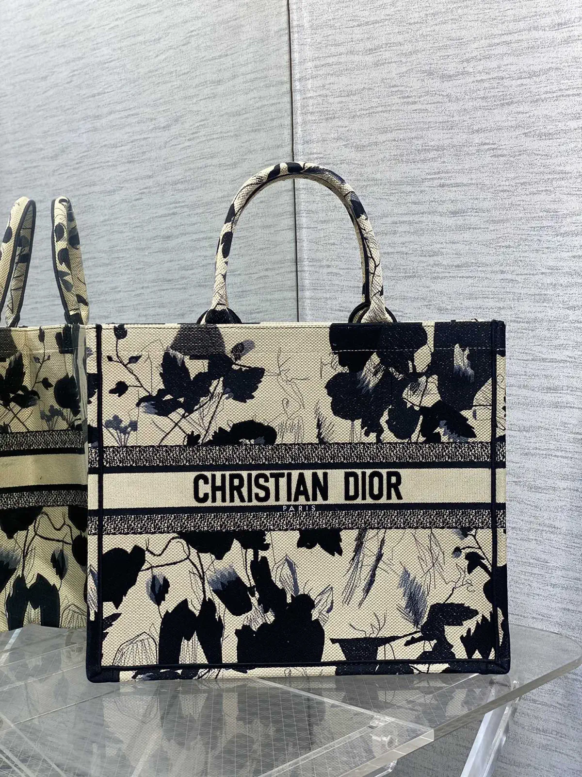 Dior Floral Embroidered Book Tote Bag image 1