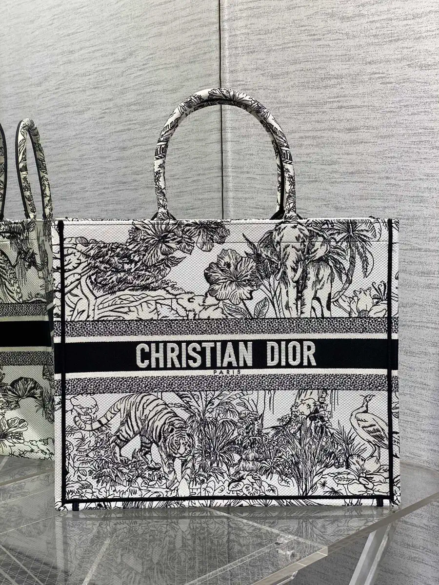 Dior Jungle Tiger Print Book Tote Bag image 1
