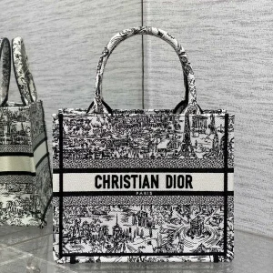 Dior Embroidered Paris Print Book Tote Bag image 1