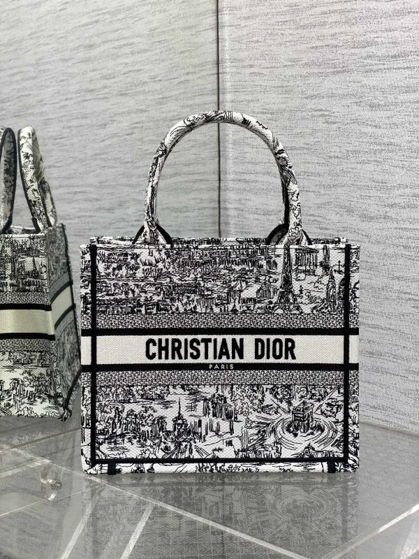 Dior Embroidered Paris Print Book Tote Bag image 1