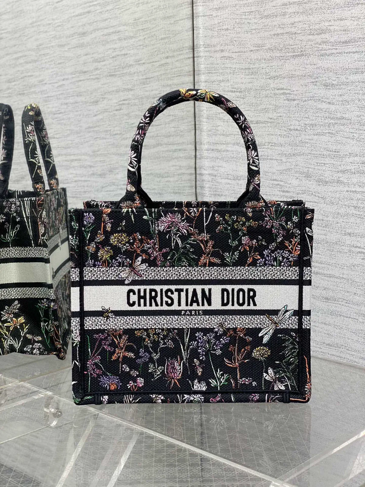 Dior Floral Embroidered Book Tote Bag image 1