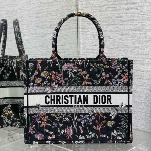 Dior Floral Embroidered Book Tote Bag image 1