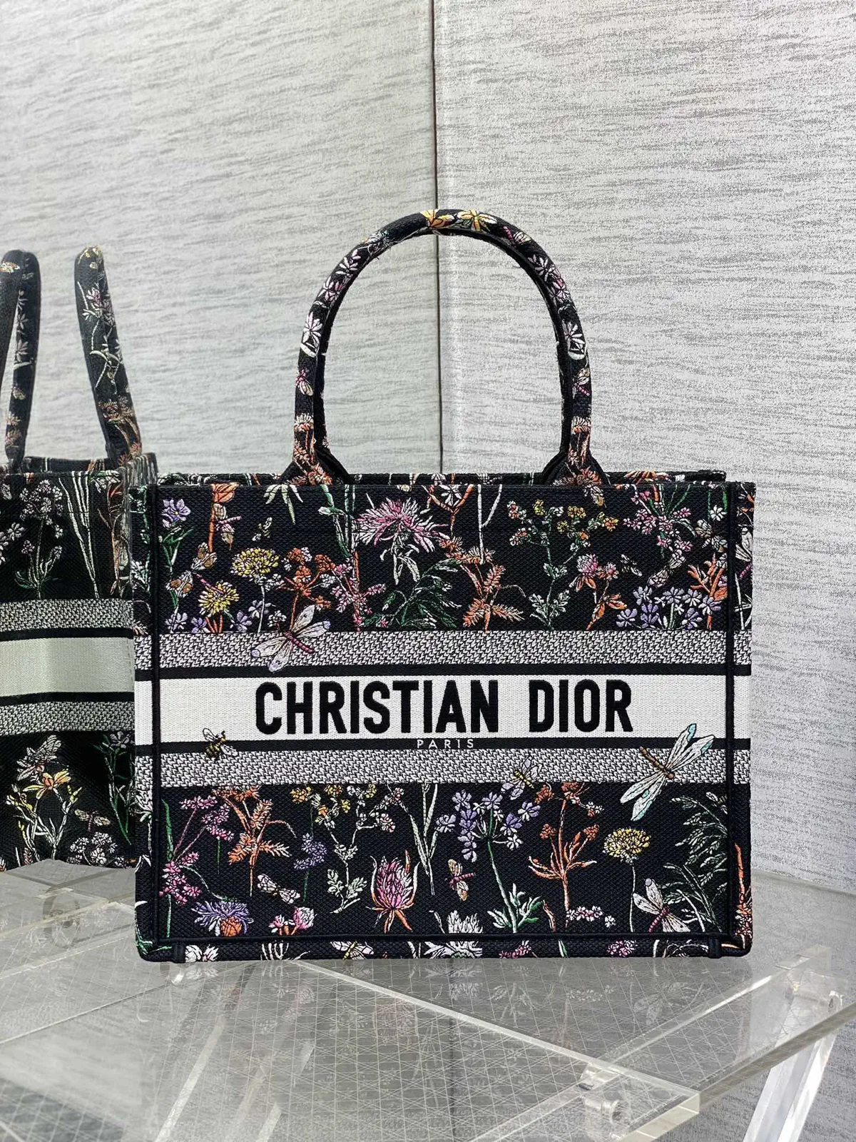 Dior Floral Embroidered Book Tote Bag image 1