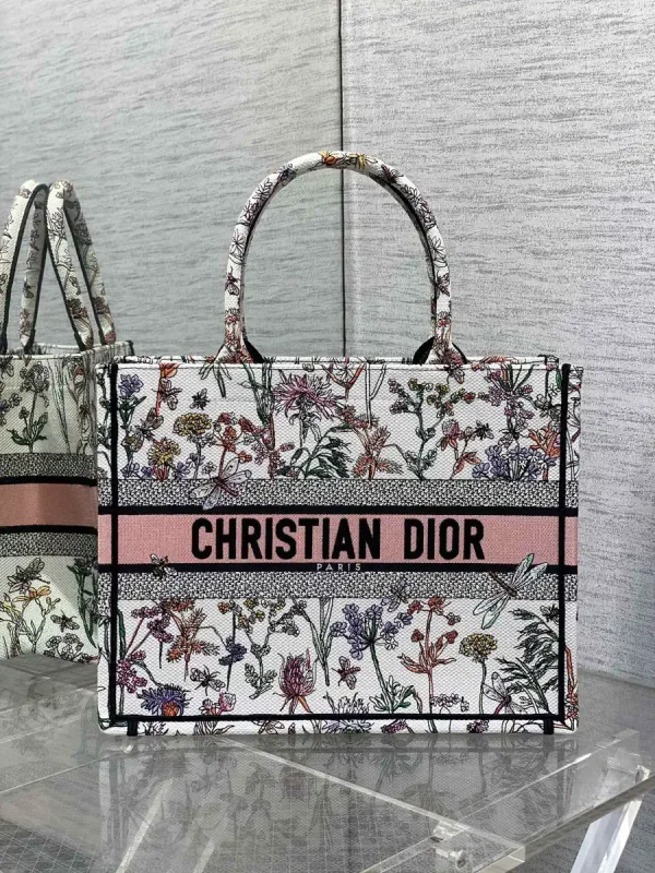 Dior Floral Embroidered Book Tote Bag image 1