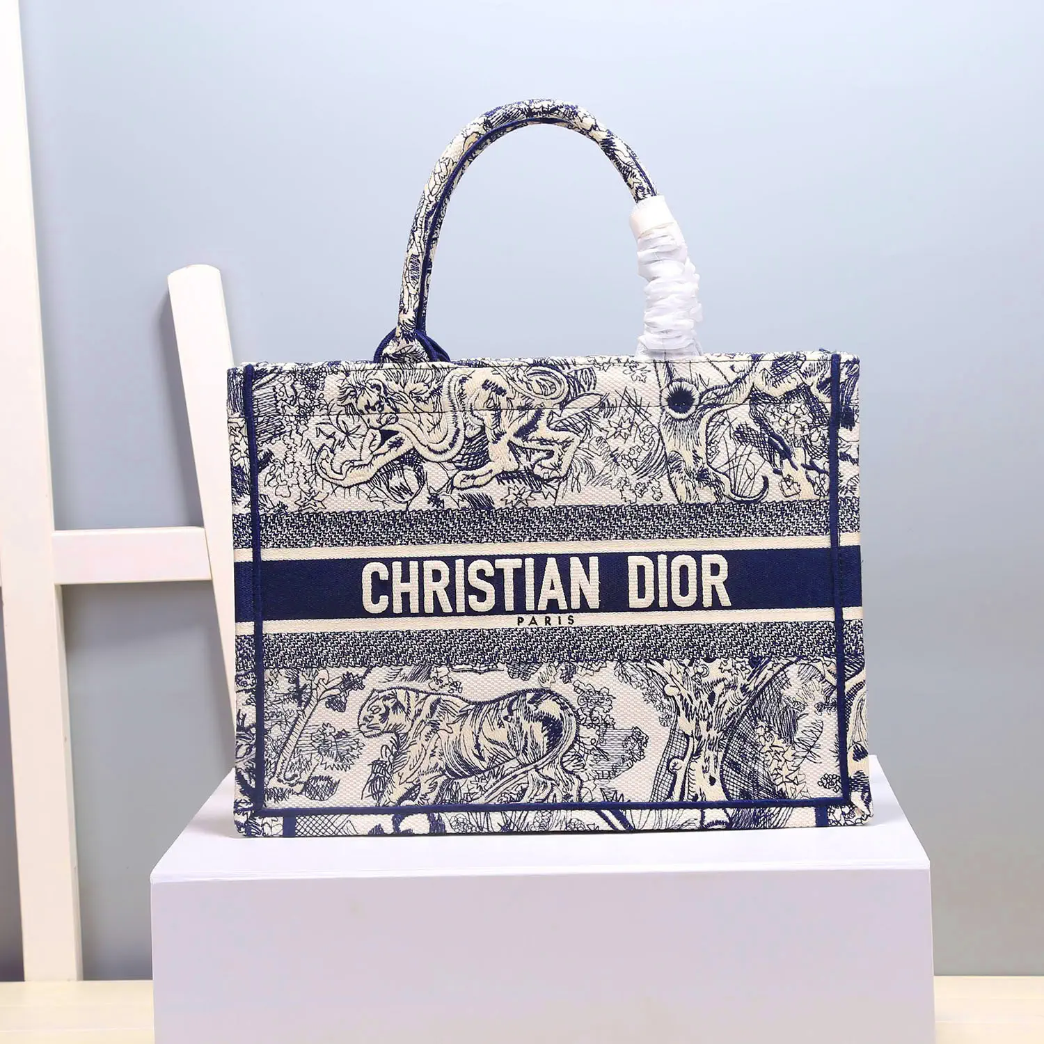 Dior Tiger Print Tote Bag image 1