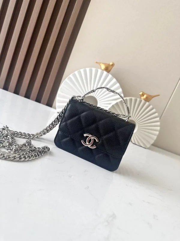 Chanel Quilted Chain Crossbody Clutch Bag image 1