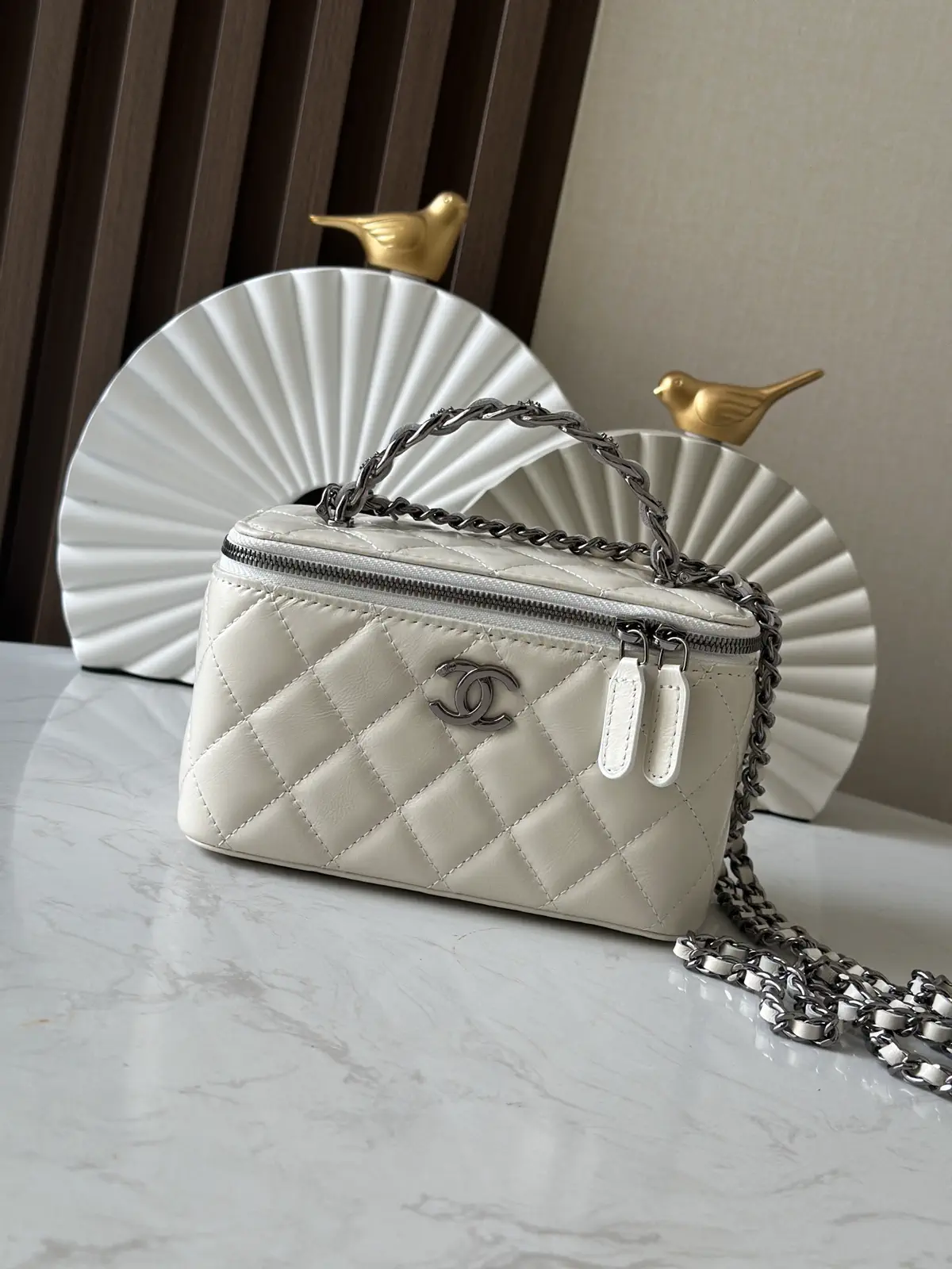 Chanel Quilted Top Handle Cosmetic Bag image 1