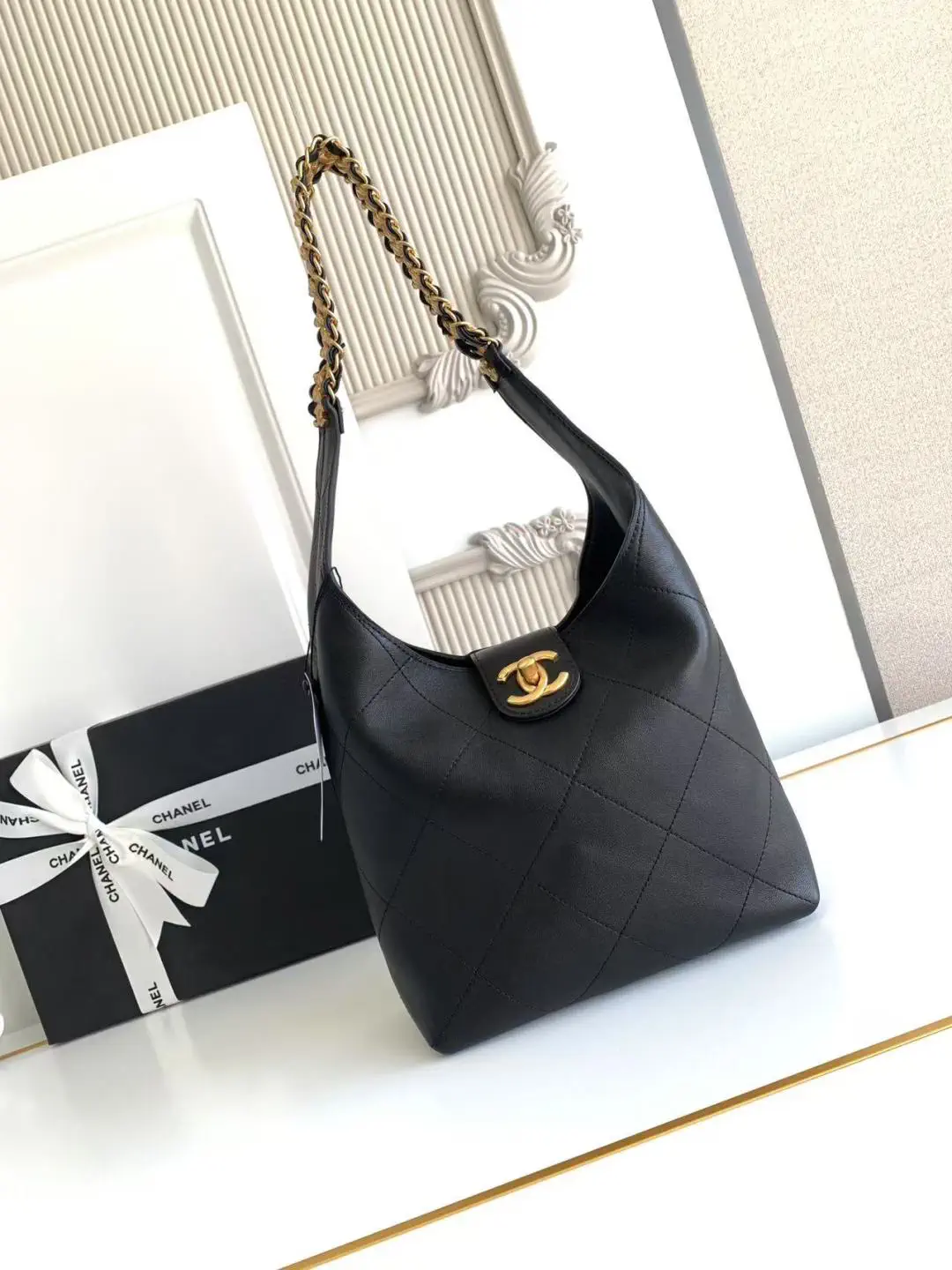 Chanel Quilted Hobo Shoulder Bag image 1