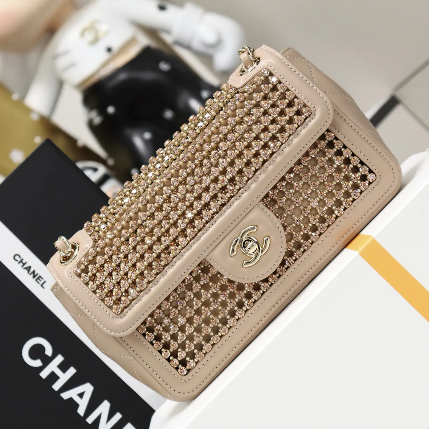 Chanel Crystal Embellished Flap Shoulder Bag image 1