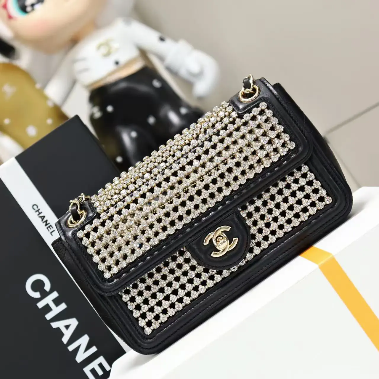 Chanel Crystal Embellished Flap Shoulder Bag image 1