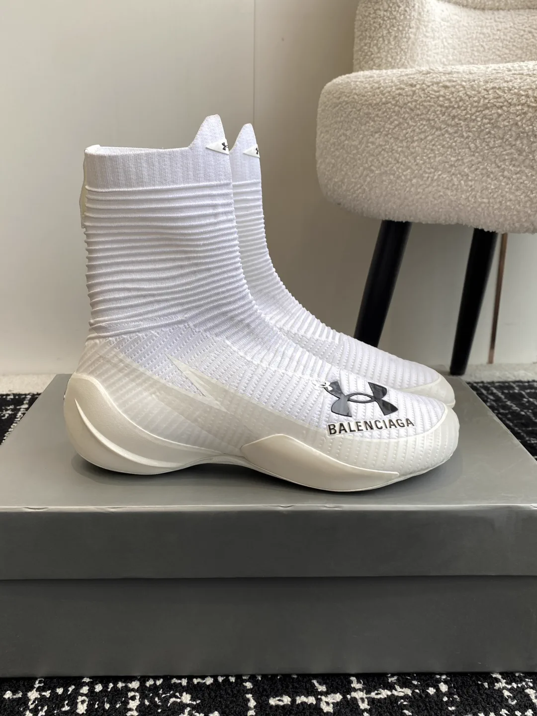 Balenciaga x Under Armour Unisex High-Top Flyknit Casual Sneakers image 1