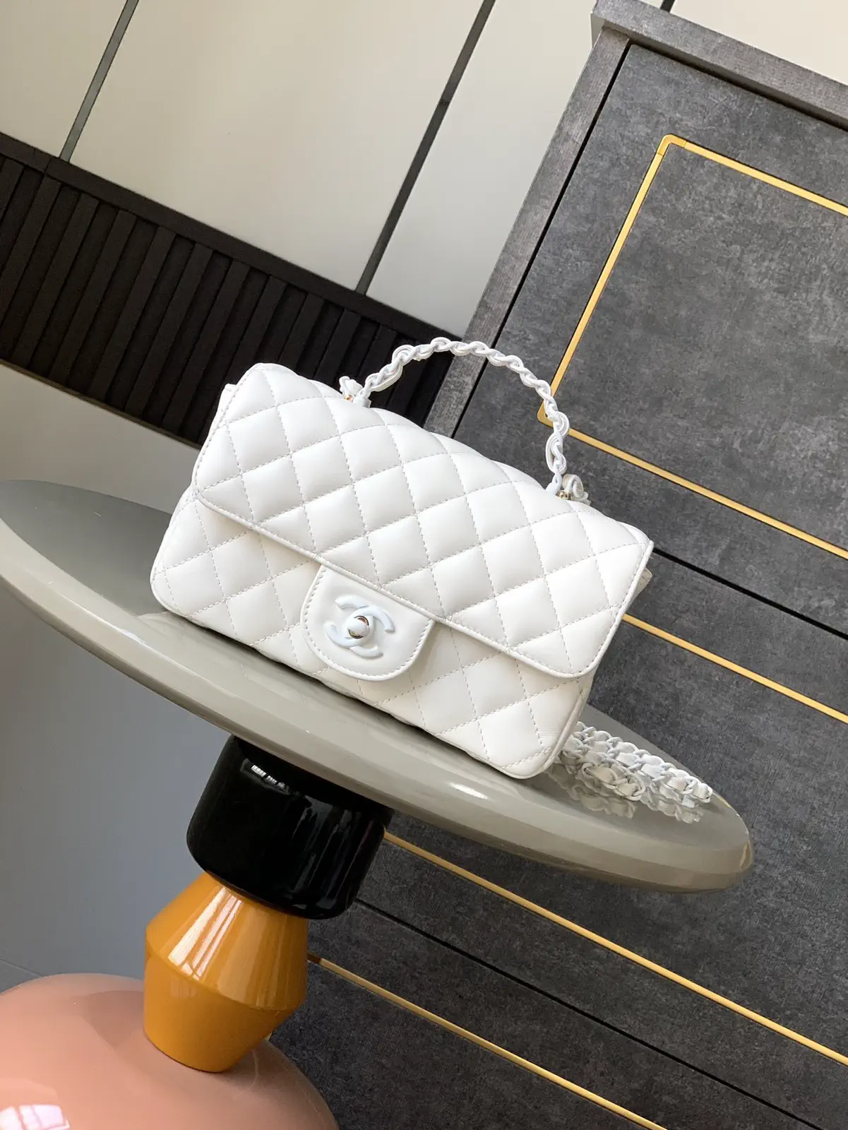 Chanel Quilted Mini Top Handle Flap Bag image 1