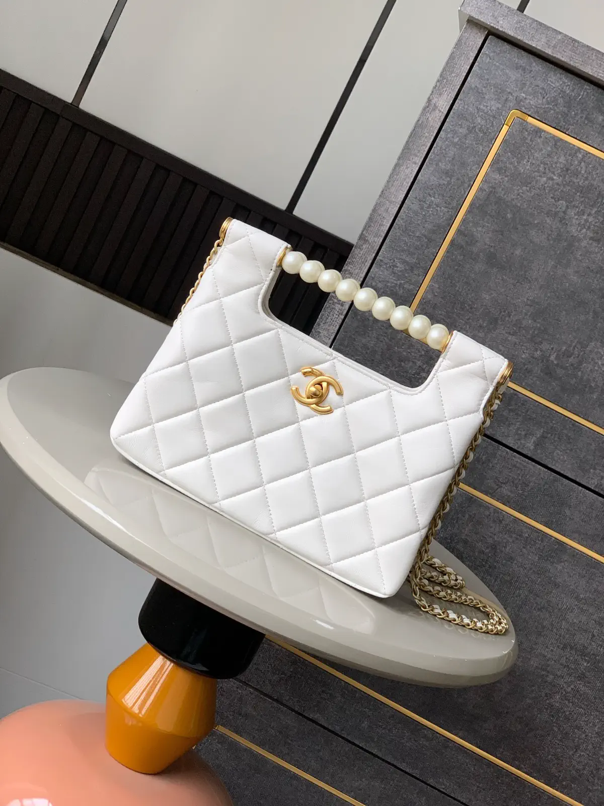 Chanel Quilted Pearl Detail Crossbody Bag image 1