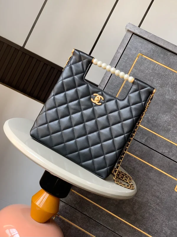Chanel Quilted Pearl Chain Crossbody Bag image 1
