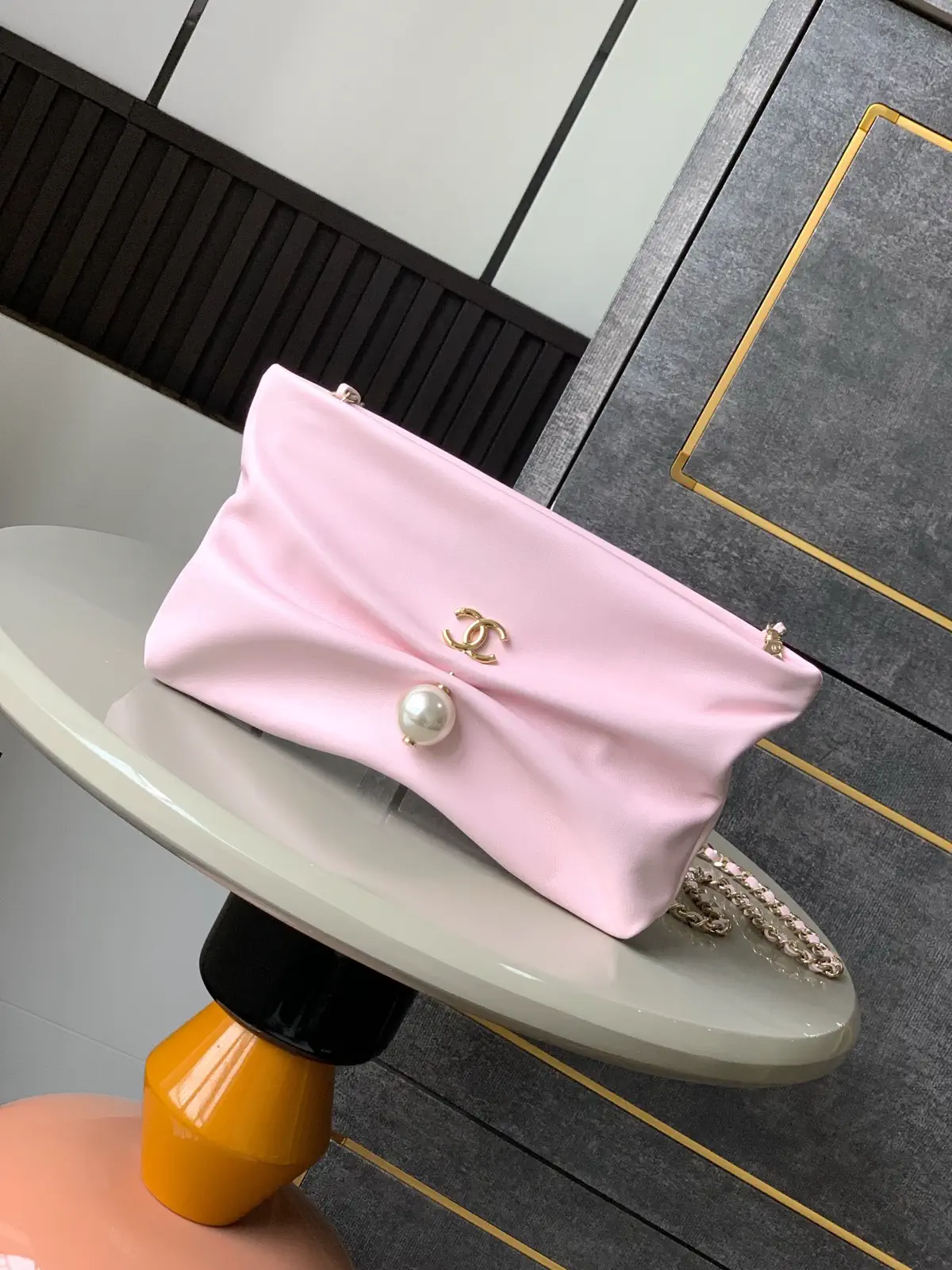 Chanel Pink Clutch with Chain Strap image 1