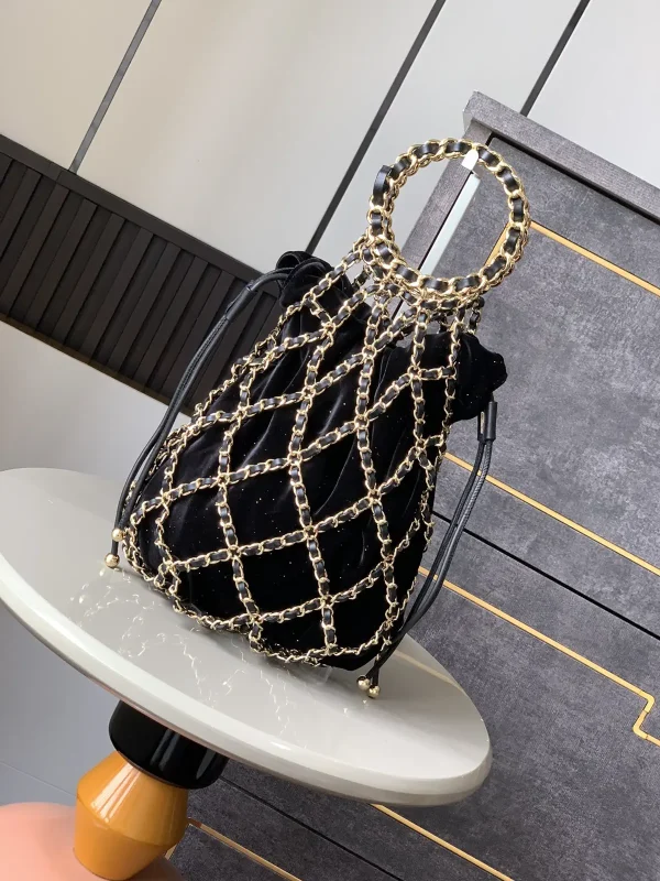 Chanel Chain Mesh Net Bag with Removable Velvet Pouch image 1