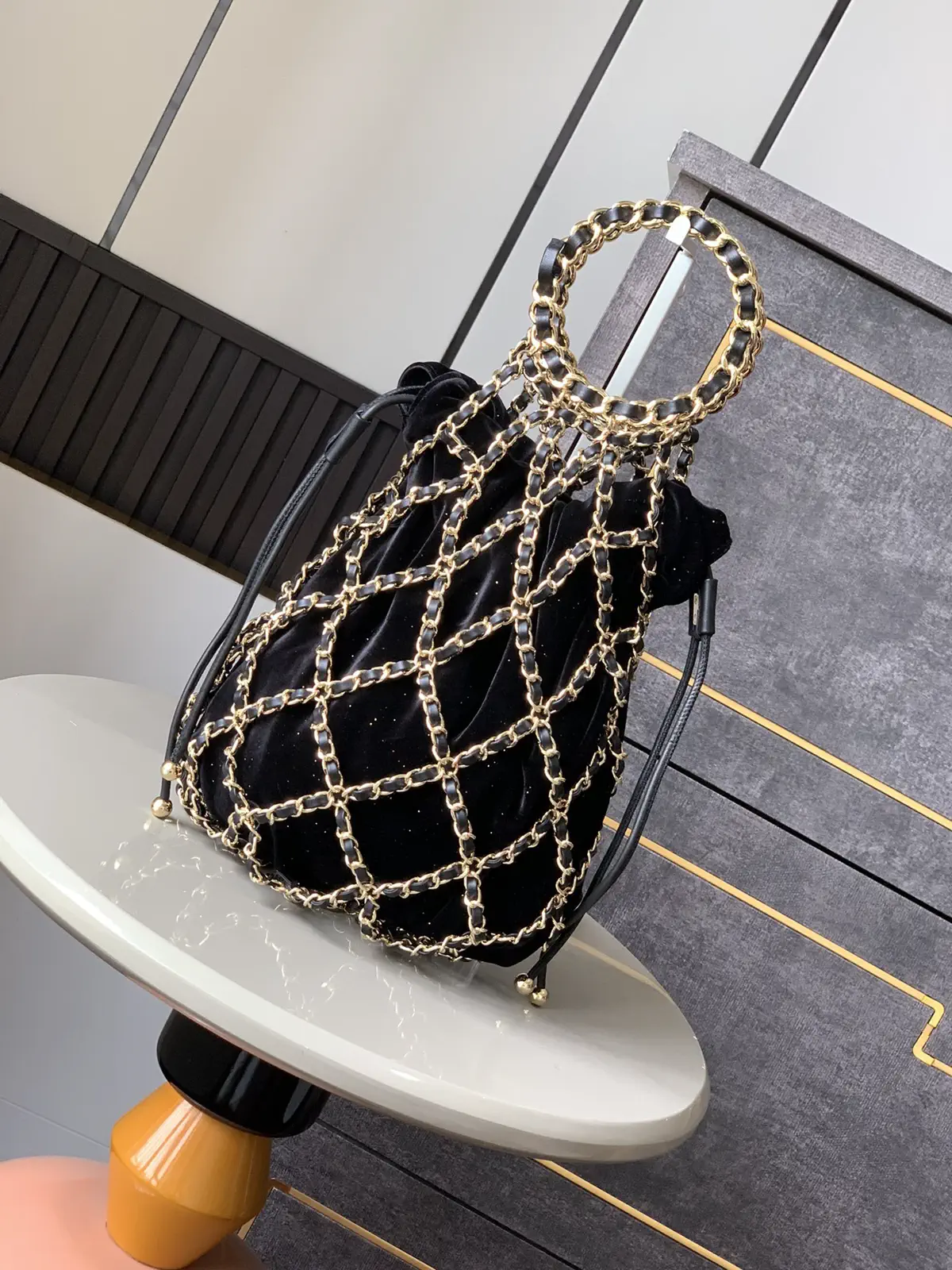 Chanel Chain Mesh Net Bag with Removable Velvet Pouch image 1