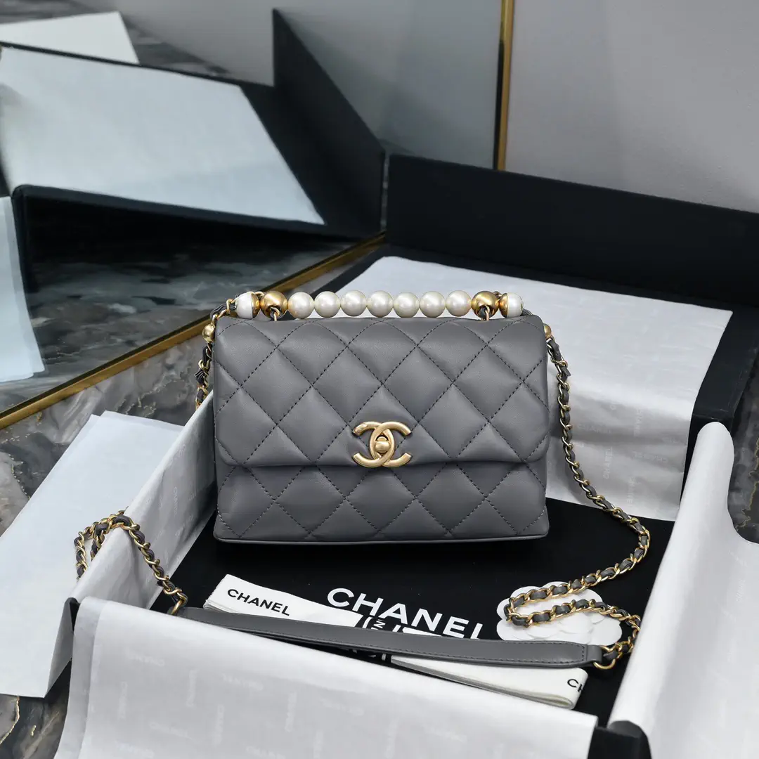 Chanel Quilted Pearl Handle Flap Bag image 1