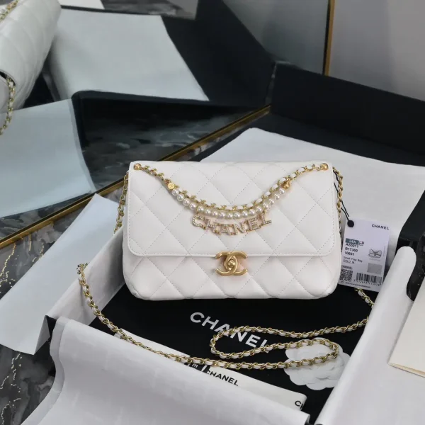 Chanel Quilted Flap Crossbody Bag with Pearl Chain image 1